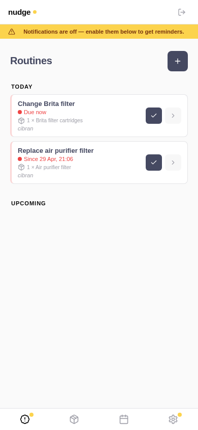 Recipient's dashboard with shared items